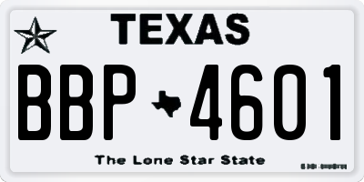 TX license plate BBP4601