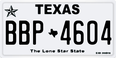 TX license plate BBP4604