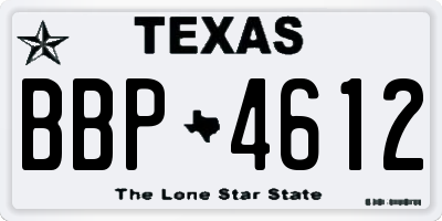 TX license plate BBP4612