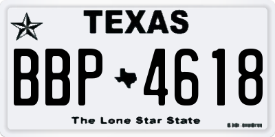 TX license plate BBP4618