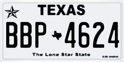 TX license plate BBP4624