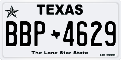 TX license plate BBP4629