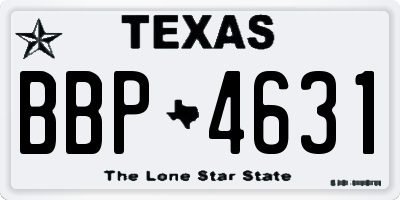 TX license plate BBP4631
