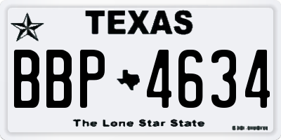 TX license plate BBP4634