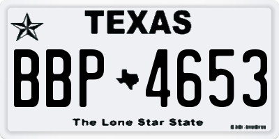 TX license plate BBP4653