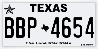 TX license plate BBP4654