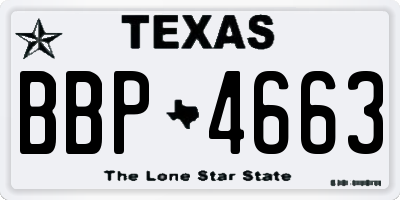 TX license plate BBP4663