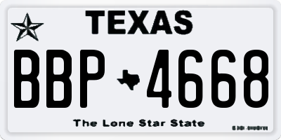 TX license plate BBP4668