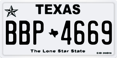TX license plate BBP4669