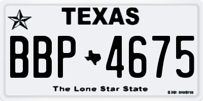 TX license plate BBP4675