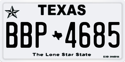 TX license plate BBP4685