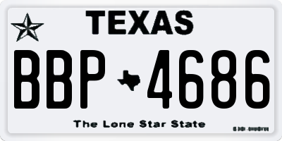 TX license plate BBP4686