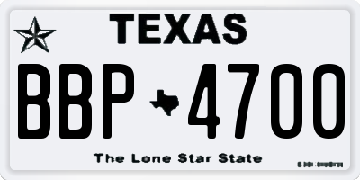 TX license plate BBP4700