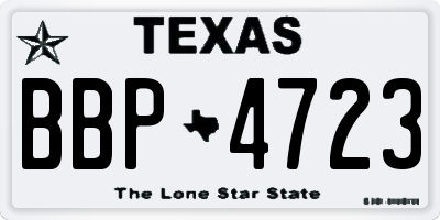 TX license plate BBP4723