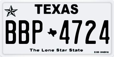 TX license plate BBP4724