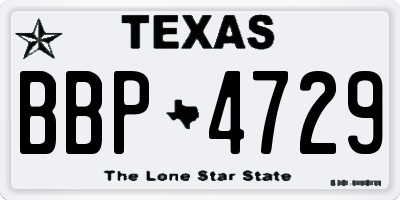 TX license plate BBP4729