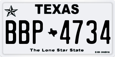 TX license plate BBP4734