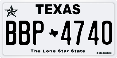 TX license plate BBP4740