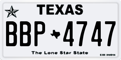 TX license plate BBP4747