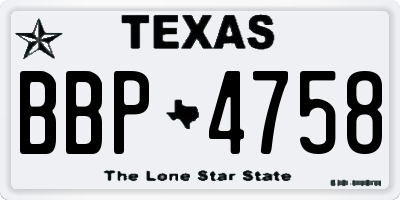 TX license plate BBP4758
