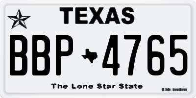 TX license plate BBP4765