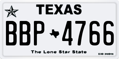 TX license plate BBP4766