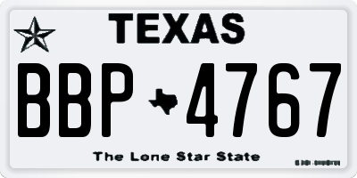 TX license plate BBP4767