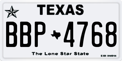 TX license plate BBP4768