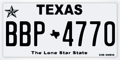 TX license plate BBP4770