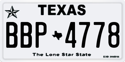 TX license plate BBP4778