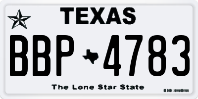 TX license plate BBP4783
