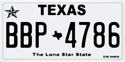 TX license plate BBP4786