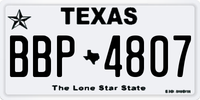 TX license plate BBP4807
