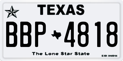 TX license plate BBP4818