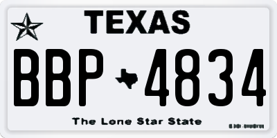 TX license plate BBP4834