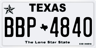 TX license plate BBP4840