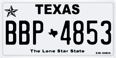 TX license plate BBP4853