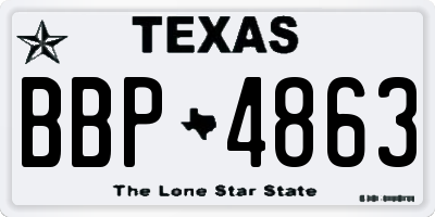 TX license plate BBP4863