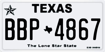 TX license plate BBP4867