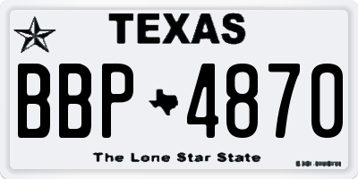 TX license plate BBP4870