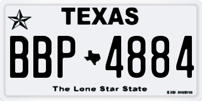 TX license plate BBP4884
