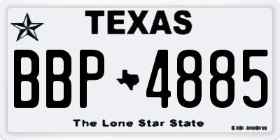 TX license plate BBP4885