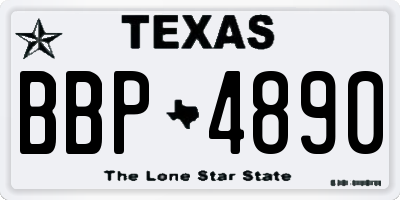 TX license plate BBP4890