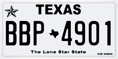 TX license plate BBP4901