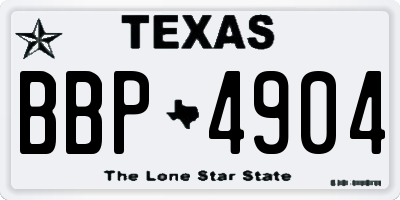 TX license plate BBP4904