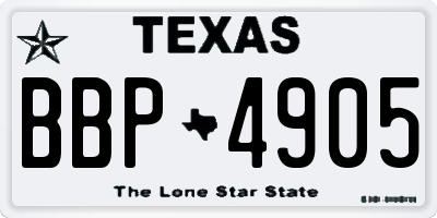TX license plate BBP4905