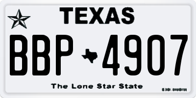 TX license plate BBP4907