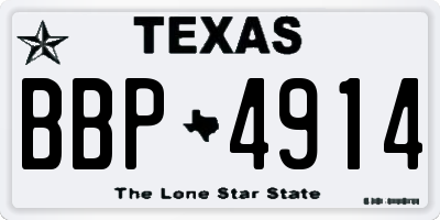 TX license plate BBP4914
