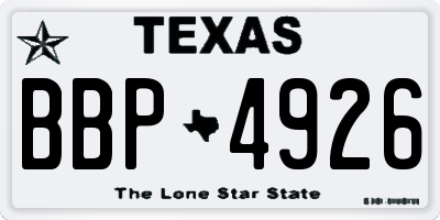 TX license plate BBP4926
