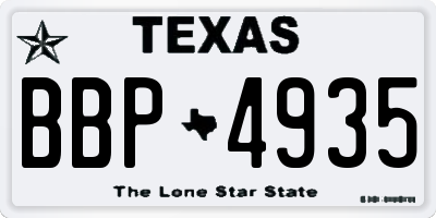 TX license plate BBP4935